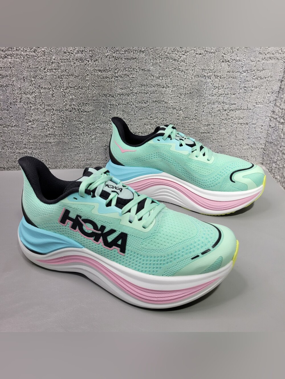 Hoka One One Mint Green Pink Blue Women's Sneakers - Picture 5 of 13